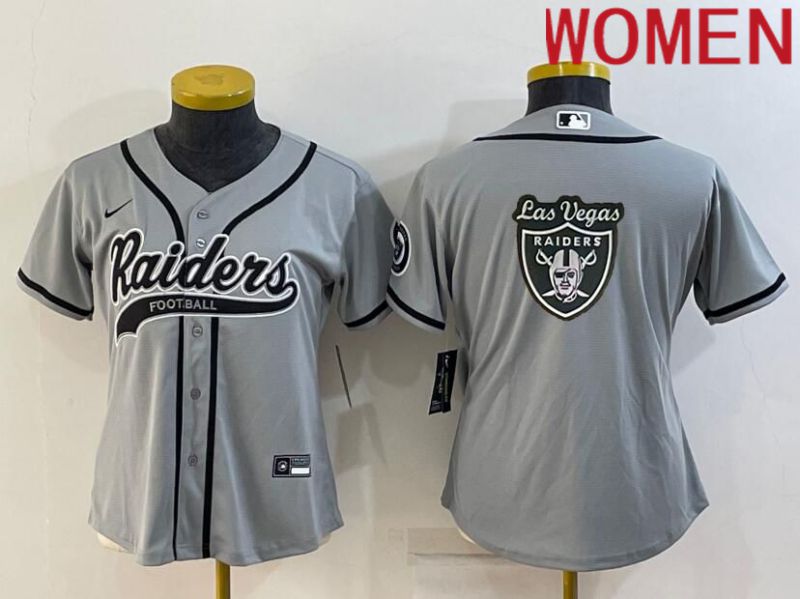 Women Oakland Raiders Blank Grey 2022 Nike Co branded NFL Jerseys